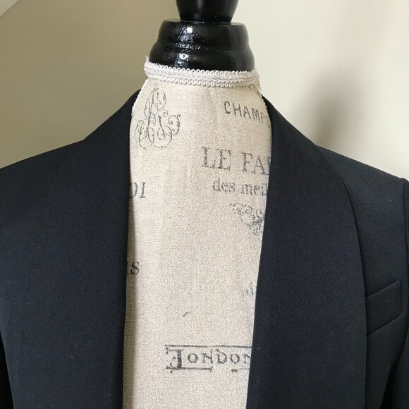 Zadig & Voltaire Date Open Front Blazer Jacket Womens 34 Small Black Gabardine - Picture 5 of 14